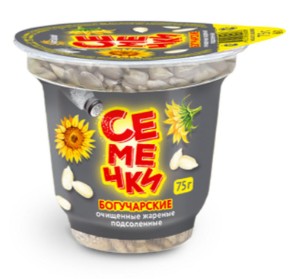 Семечки "Богучарские" очищ. жарен. в стакане 75 г. СОЛЬ
