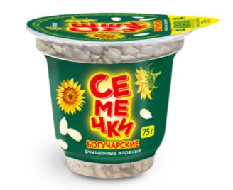 Семечки "Богучарские" очищ. жарен. в стакане 75 г.