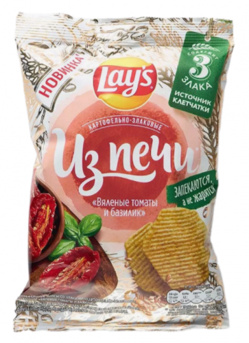 чипсы Lay’s из печи Вяленые томаты и базилик, 81г