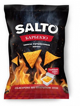 125 гр., "SALTO" Nachos барбекю + соус в инд. упаковке