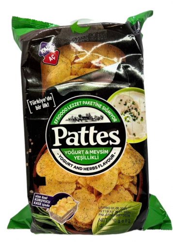 Чипсы Pattees со вкусом Йогурта и Трав 100гр. 