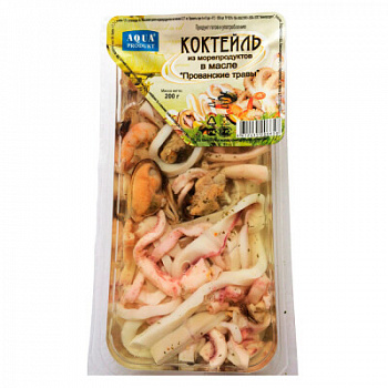 Коктейль из морепродуктов в масле "Прованские травы" 0,2 кг