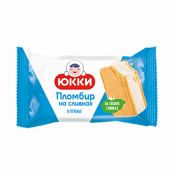 Пломбир "ЮККИ" молоко + печенье сахарное 80 гр.