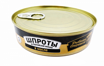 Шпроты из балтийской кильки в/м ключ 160 гр. "Рыбная деревня"