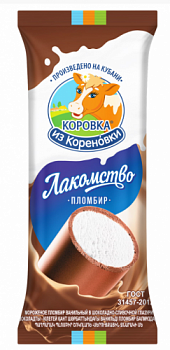 Мороженое пломбир В ШОК.- СЛИВОЧН. ГЛАЗ. м.д.ж. 15,0%, 90гр. Кубанская Лакомка 