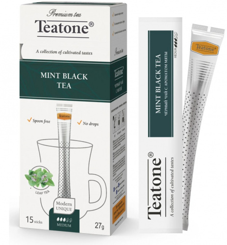 Черный чай "Мята" TEATONE 27гр.
