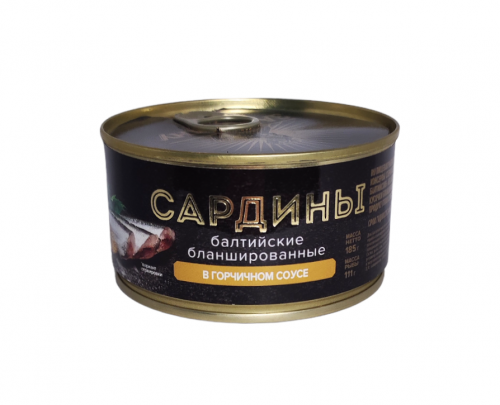 Сардина балт. бланш. в горч. соусе 185г. ключ ж/б ТМ  "За родину" 