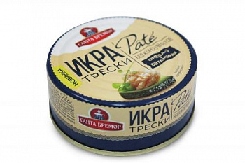 Икра трески люкс Pate "Санта Бремор" ж/б 90 гр.