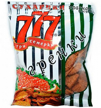 Гренки 777 со вкусом красной икры (150гр.)