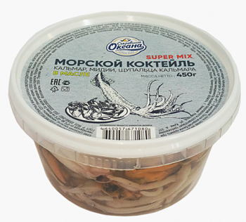 Коктейль в масле SUPER MIX 450гр. пл/б. ТМ "Сокровища океана" 