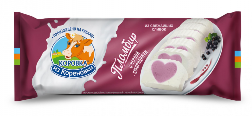 400гр. Мороженое двухсл. ванильн. с черн. смород. м.д.ж. 15,0%,  КизК