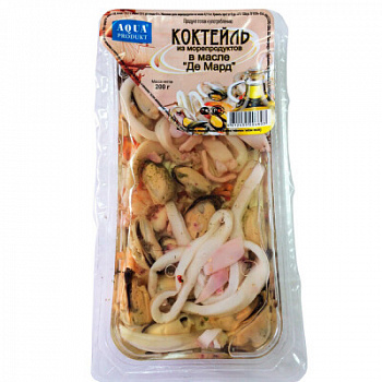 Коктейль из морепродуктов в масле "Де Мард" 0,2 кг