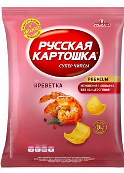 50г. Креветка чипсы карт. "Русская картошка"